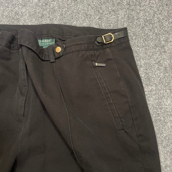 Lauren Ralph Lauren Pants - Vintage Lauren Ralph Lauren Womens Pants Black Plus Sz 20W Cotton‎ Leather Brass